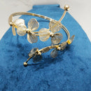JCM Austrian Stone Elegant Floral Design Adjustable Bracelet 