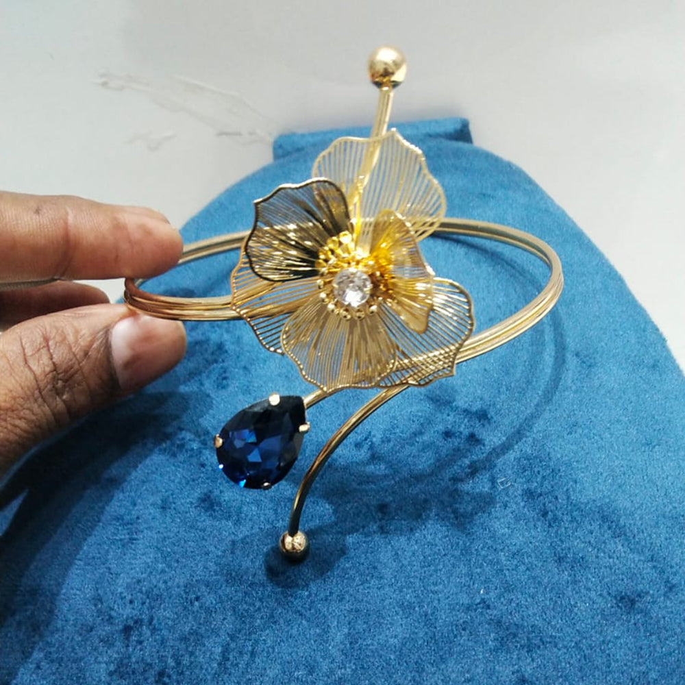 JCM Crystal and Austrian Stone Elegant Floral Design Adjustable Bracelet
