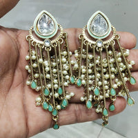 JCM Traditional Kundan and Pearl Chandelier Earrings
