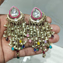 JCM Traditional Kundan and Pearl Chandelier Earrings
