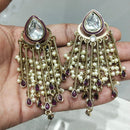 JCM Traditional Kundan and Pearl Chandelier Earrings