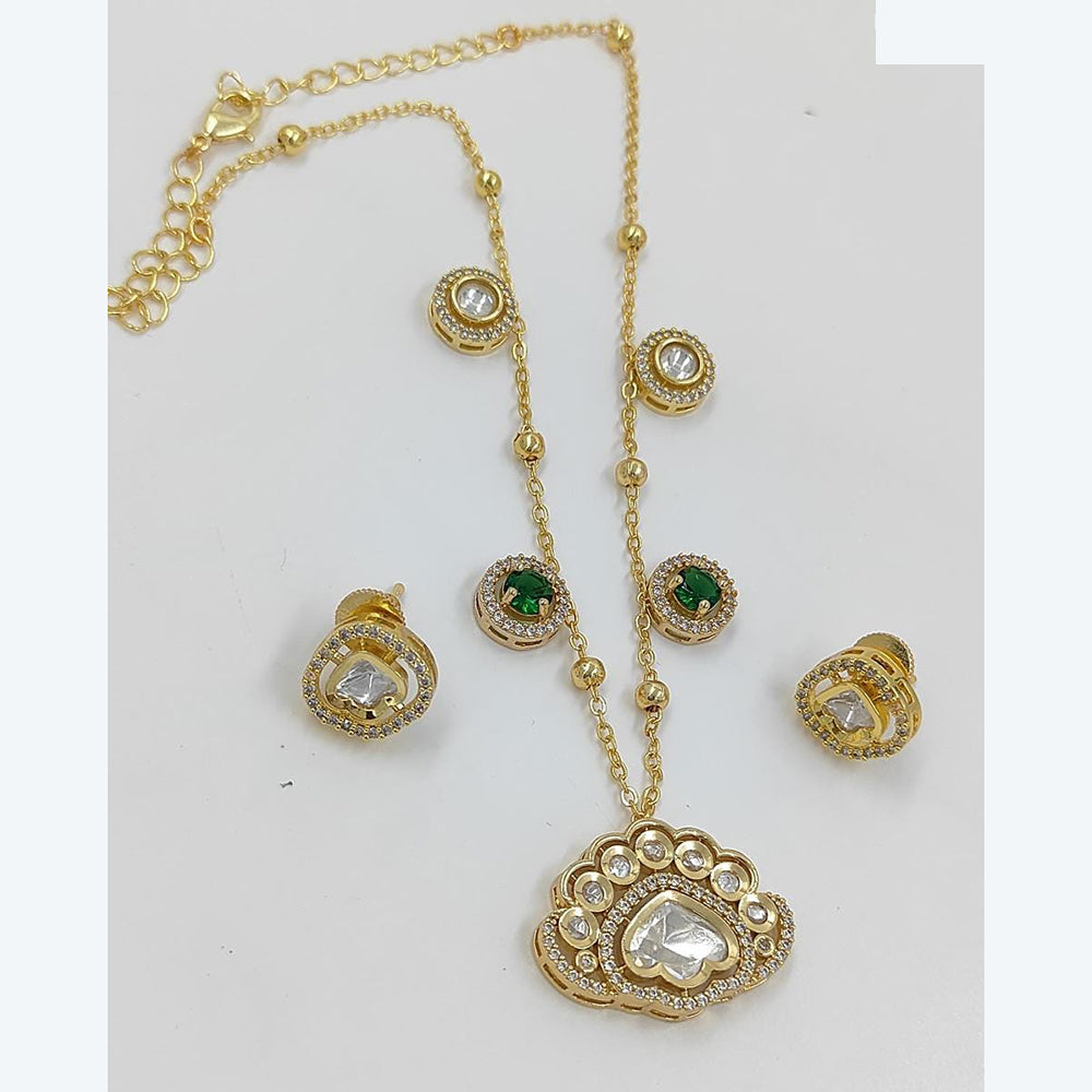 JCM Kundan Necklace Set with Matching Floral Design Earrings