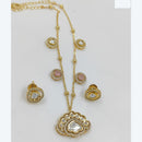 JCM Kundan Necklace Set with Matching Floral Design Earrings