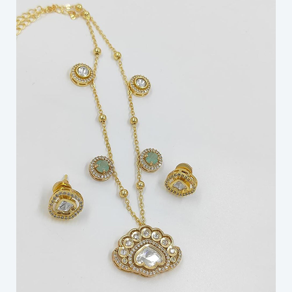 JCM Kundan Necklace Set with Matching Floral Design Earrings
