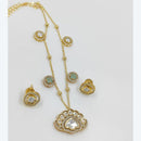 JCM Kundan Necklace Set with Matching Floral Design Earrings