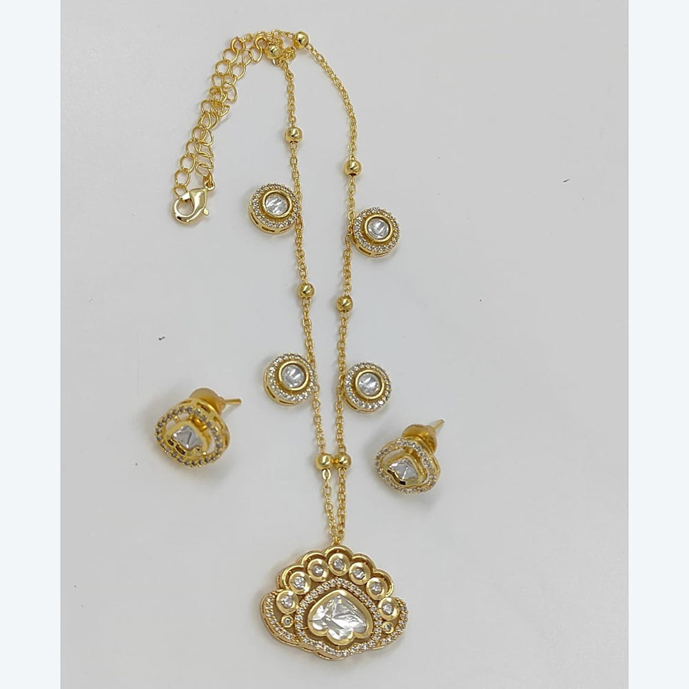 JCM Kundan Necklace Set with Matching Floral Design Earrings