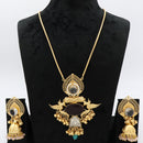 JCM Heritage Pota Stone and Peacock Design Necklace Set with Jhumki Earring   