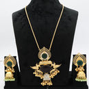 JCM Heritage Pota Stone and Peacock Design Necklace Set with Jhumki Earring