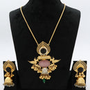 JCM Heritage Pota Stone and Peacock Design Necklace Set with Jhumki Earring