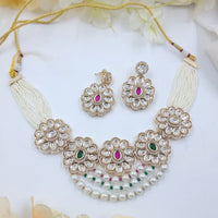 JCM Traditional Multi Strands Floral Design Choker Necklace Set 