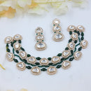 JCM Elegant Kundan and Beads Necklace Set with Matching Earrings   