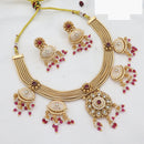 JCM Elegant Pearl Drop Kundan Meenakari Necklace Set with Earrings