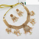 JCM Elegant Pearl Drop Kundan Meenakari Necklace Set with Earrings