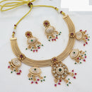 JCM Elegant Pearl Drop Kundan Meenakari Necklace Set with Earrings