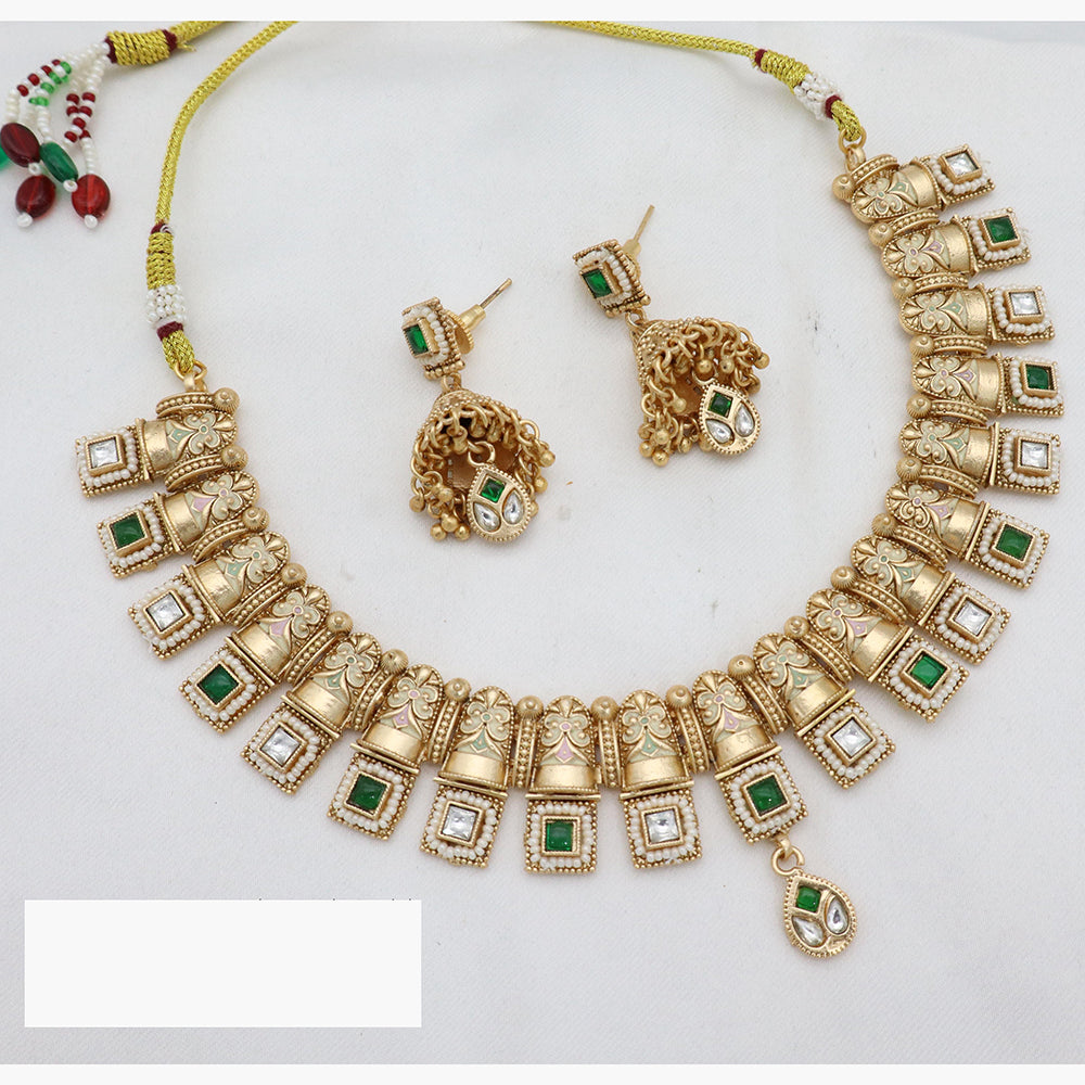 JCM Classic Heritage Necklace with Temple Motifs & Earrings