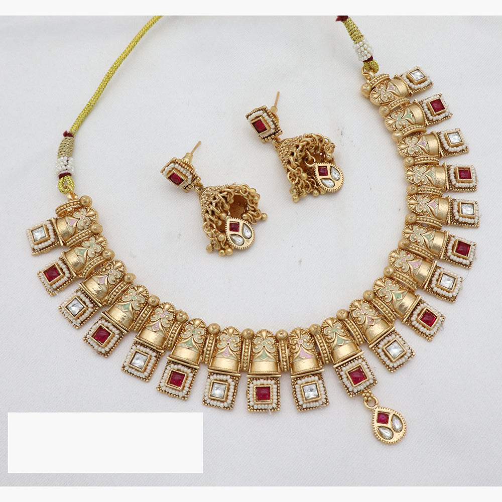 JCM Classic Heritage Necklace with Temple Motifs & Earrings