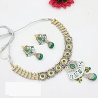 JCM Ethnic Enamel Painted Necklace Set with Dangling Beads