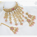 JCM Heritage Polki Choker Set with Colorful Pearl Danglers
