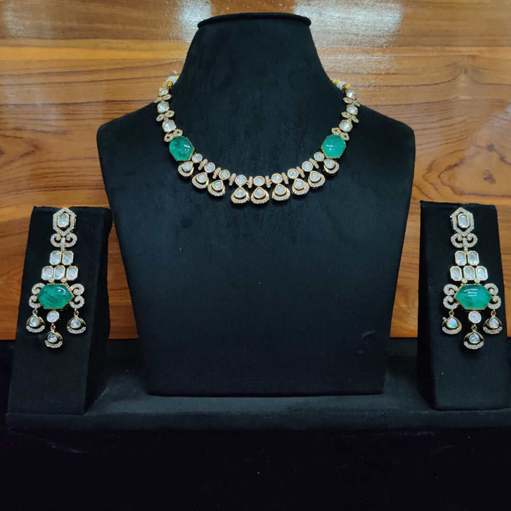JCM Royal Kundan Necklace Set with Statement Stones