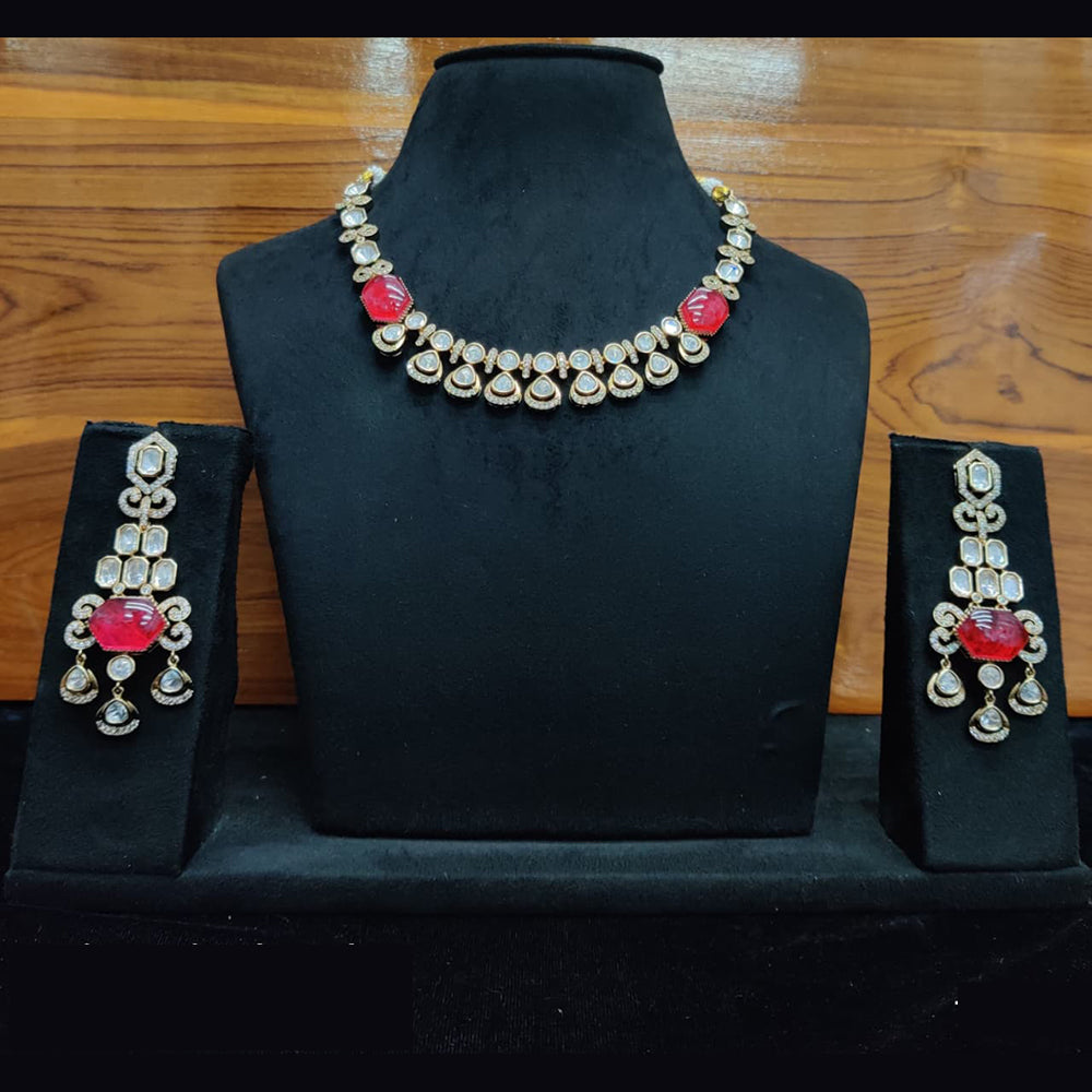 JCM Royal Kundan Necklace Set with Statement Stones