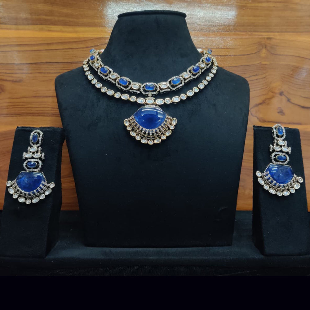 JCM Majestic Ethnic Necklace Set Crafted with Stones and Kundan Accents