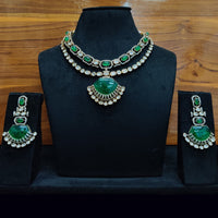 JCM Majestic Ethnic Necklace Set Crafted with Stones and Kundan Accents