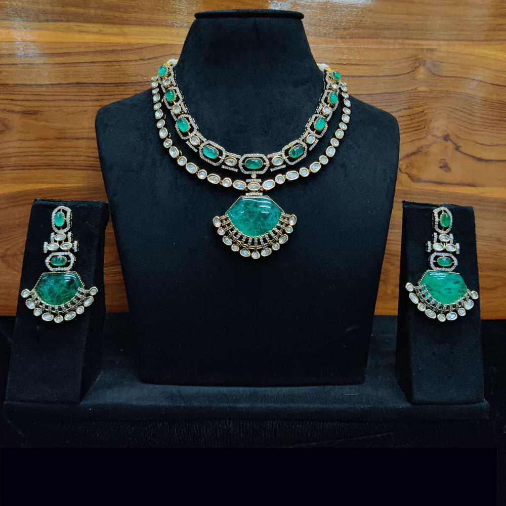 JCM Majestic Ethnic Necklace Set Crafted with Stones and Kundan Accents
