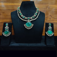JCM Majestic Ethnic Necklace Set Crafted with Stones and Kundan Accents