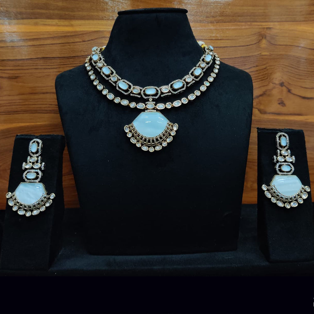 JCM Majestic Ethnic Necklace Set Crafted with Stones and Kundan Accents