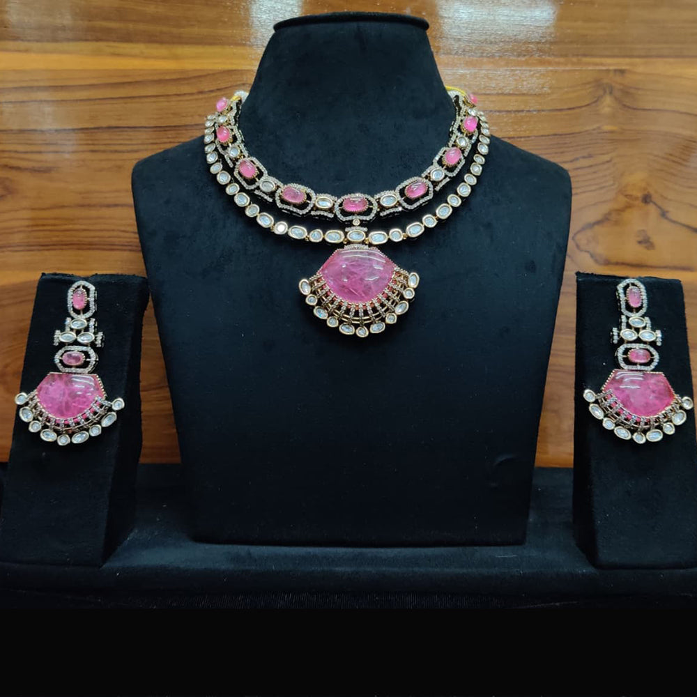 JCM Majestic Ethnic Necklace Set Crafted with Stones and Kundan Accents