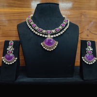 JCM Majestic Ethnic Necklace Set Crafted with Stones and Kundan Accents