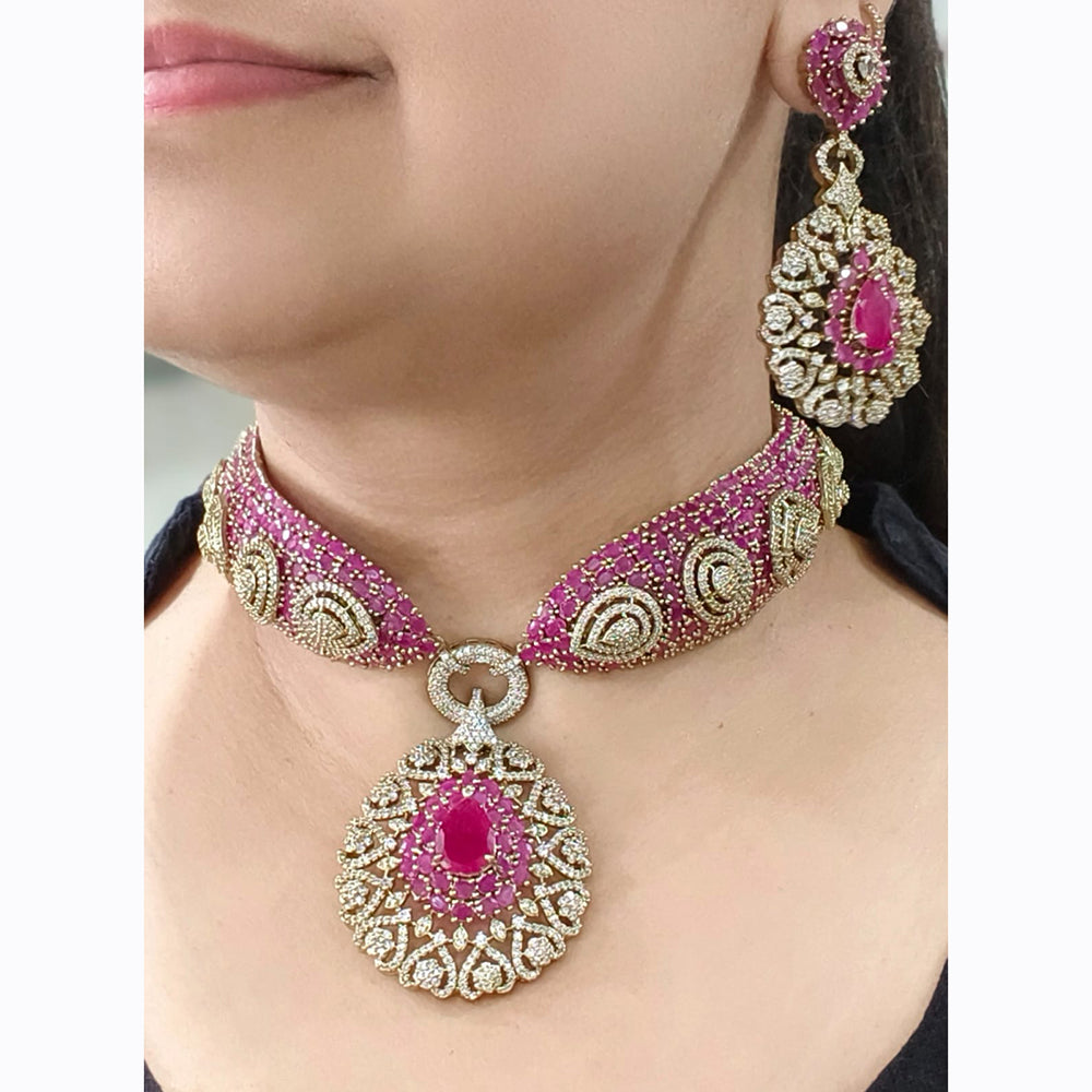 JCM Luxury American Diamond Adorned Choker Jewelry Collection