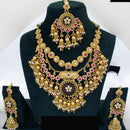 JCM Royal Heritage Temple Style Necklace Set with Earrings and Maang Tikka