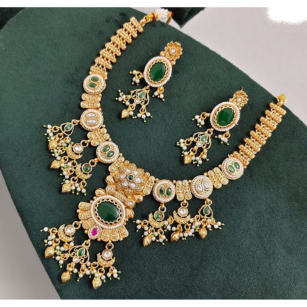 JCM Timeless Royal Pota Kundan And Pearl Necklace Set