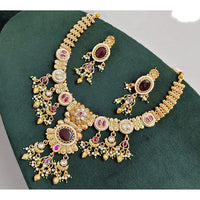 JCM Timeless Royal Pota Kundan And Pearl Necklace Set