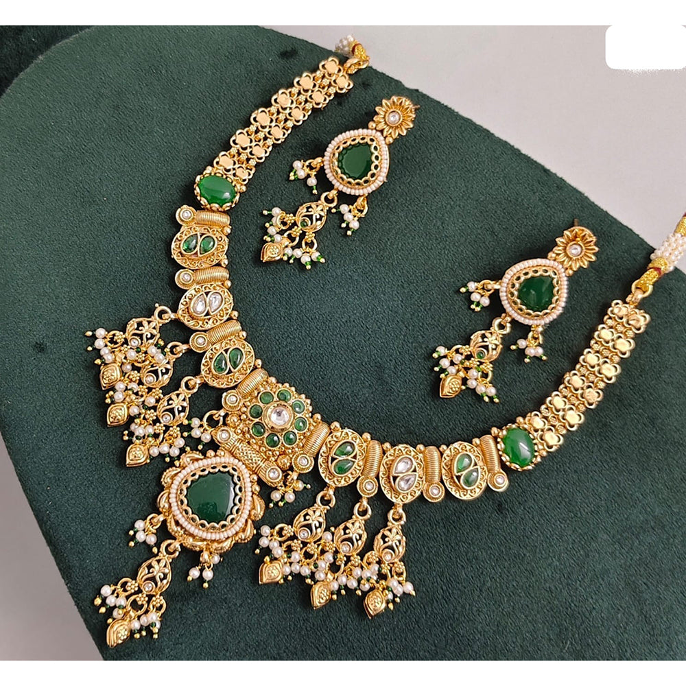 JCM Timeless Royal Pota Kundan And Pearl Necklace Set