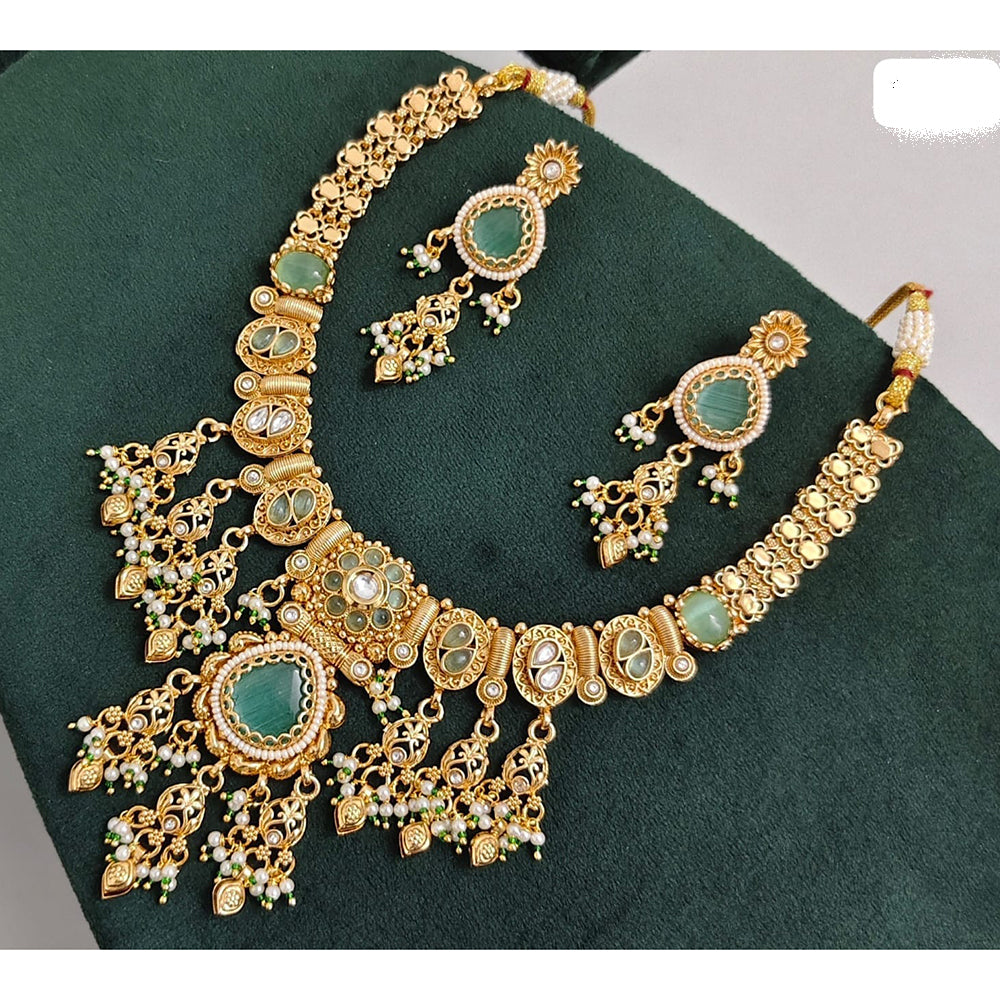 JCM Timeless Royal Pota Kundan And Pearl Necklace Set