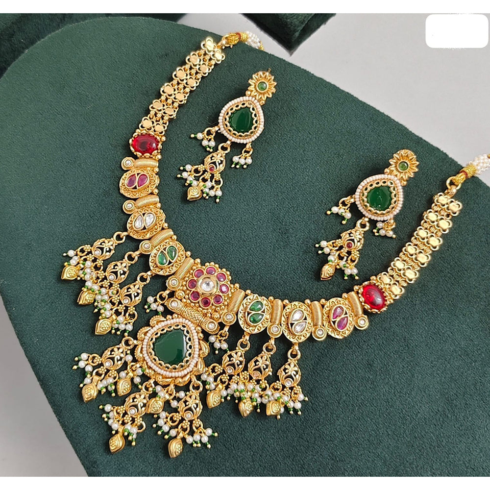 JCM Timeless Royal Pota Kundan And Pearl Necklace Set