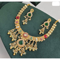 JCM Timeless Royal Pota Kundan And Pearl Necklace Set