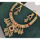 JCM Timeless Royal Pota Kundan And Pearl Necklace Set