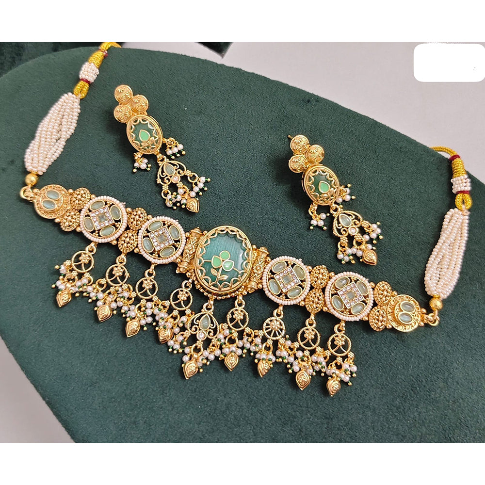 JCM Timeless Royal Pota Kundan And Pearl Necklace Set