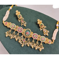 JCM Timeless Royal Pota Kundan And Pearl Necklace Set