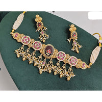 JCM Timeless Royal Pota Kundan And Pearl Necklace Set