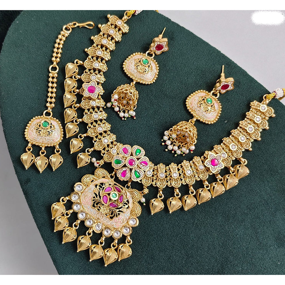 JCM Timeless Royal Pota Kundan And Pearl Necklace Set