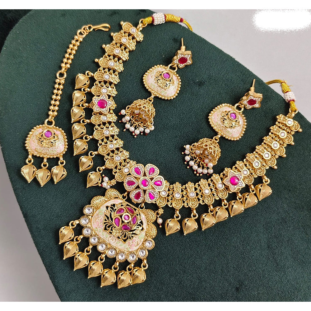 JCM Timeless Royal Pota Kundan And Pearl Necklace Set