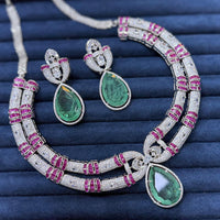 JCM Sparkling American Diamond And Austrian Stone Necklace Set