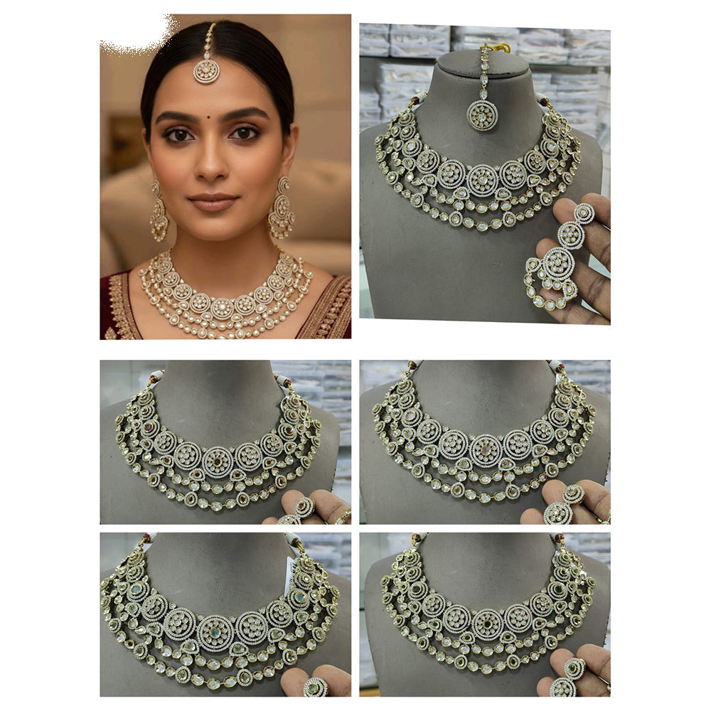 JCM Timeless Elegant Polki Kundan Choker Necklace Set