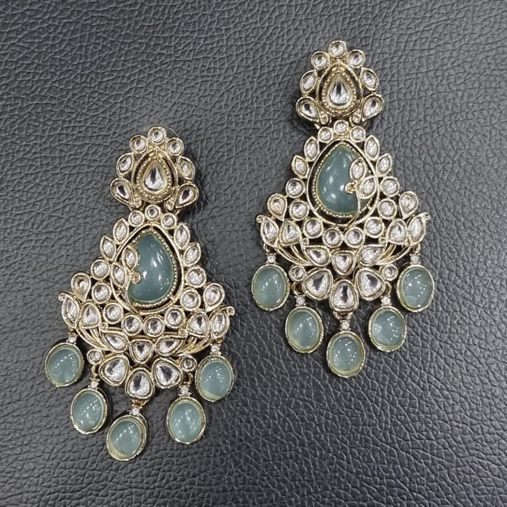 JCM Ethnic Glow Pota and Kundan Stone Dangler Earrings