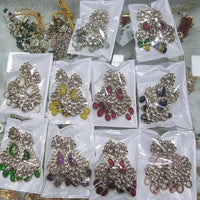 JCM Ethnic Glow Pota and Kundan Stone Dangler Earrings