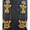 JCM Antique Touch Kundan Stone And Pearl Long Jhumki Earrings